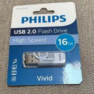 Philips Vivid USB 2.0 Flash Drive 16GB in Blue and Silver